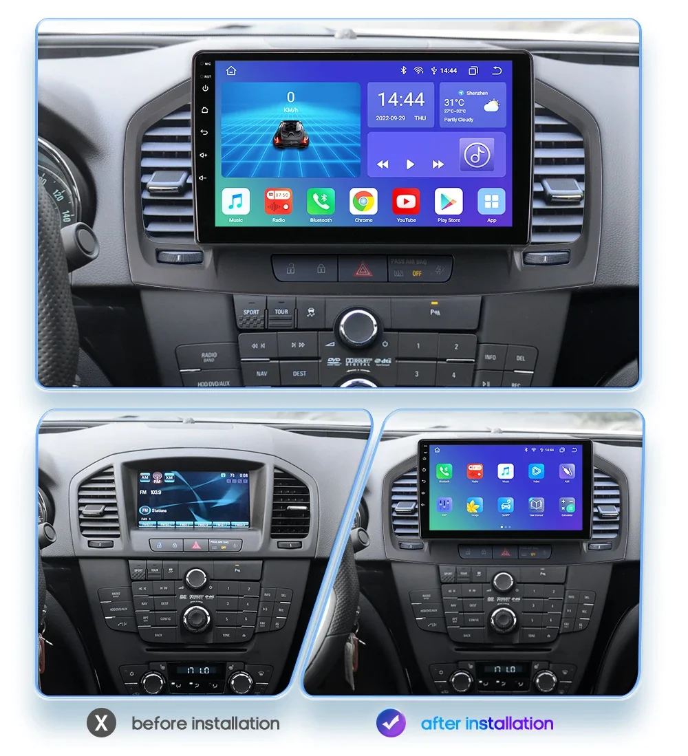 9" Hizpo 2Din CarPlay Android Auto Car Radio for Buick Regal Opel Insignia 2009 - 2013 UIS7862 Multimedia GPS RDS DSP 360 CAM