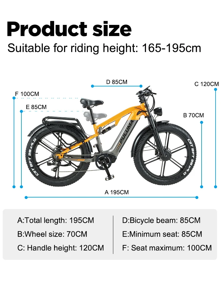 PULUMA PH003 Electric cycle twin Motor 48V20AH Removable Battery 26*4.0 Inch Fat hand Urban Off-Road Electric Bicycle