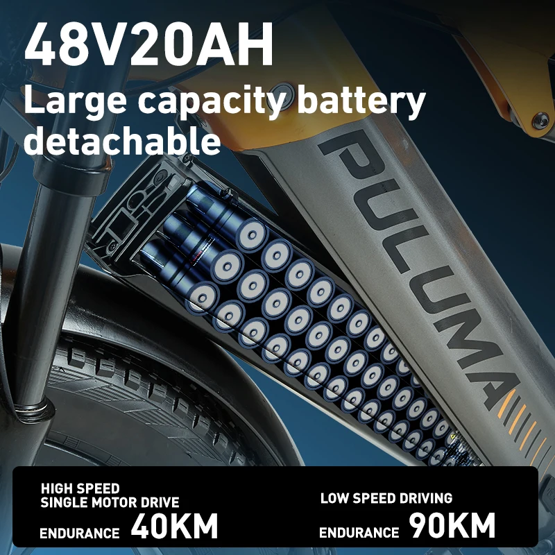 PULUMA PH003 Electric cycle twin Motor 48V20AH Removable Battery 26*4.0 Inch Fat hand Urban Off-Road Electric Bicycle