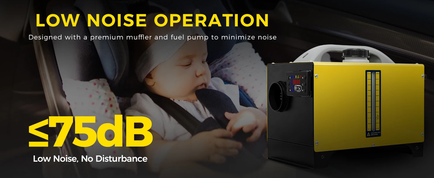 SUNSTER 8KW Diesel Air Heater 12V/24V Low Noise Night Heater With LCD Panel/Remote Control For Garage Camping Motorhome Trailer