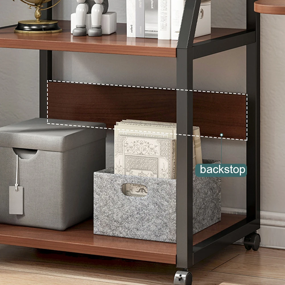 Multi-Functional Printer Rack 3-Layer Storage Office Use Thickened Movable Rack with Wheels Versatile Stand Portable Shelf