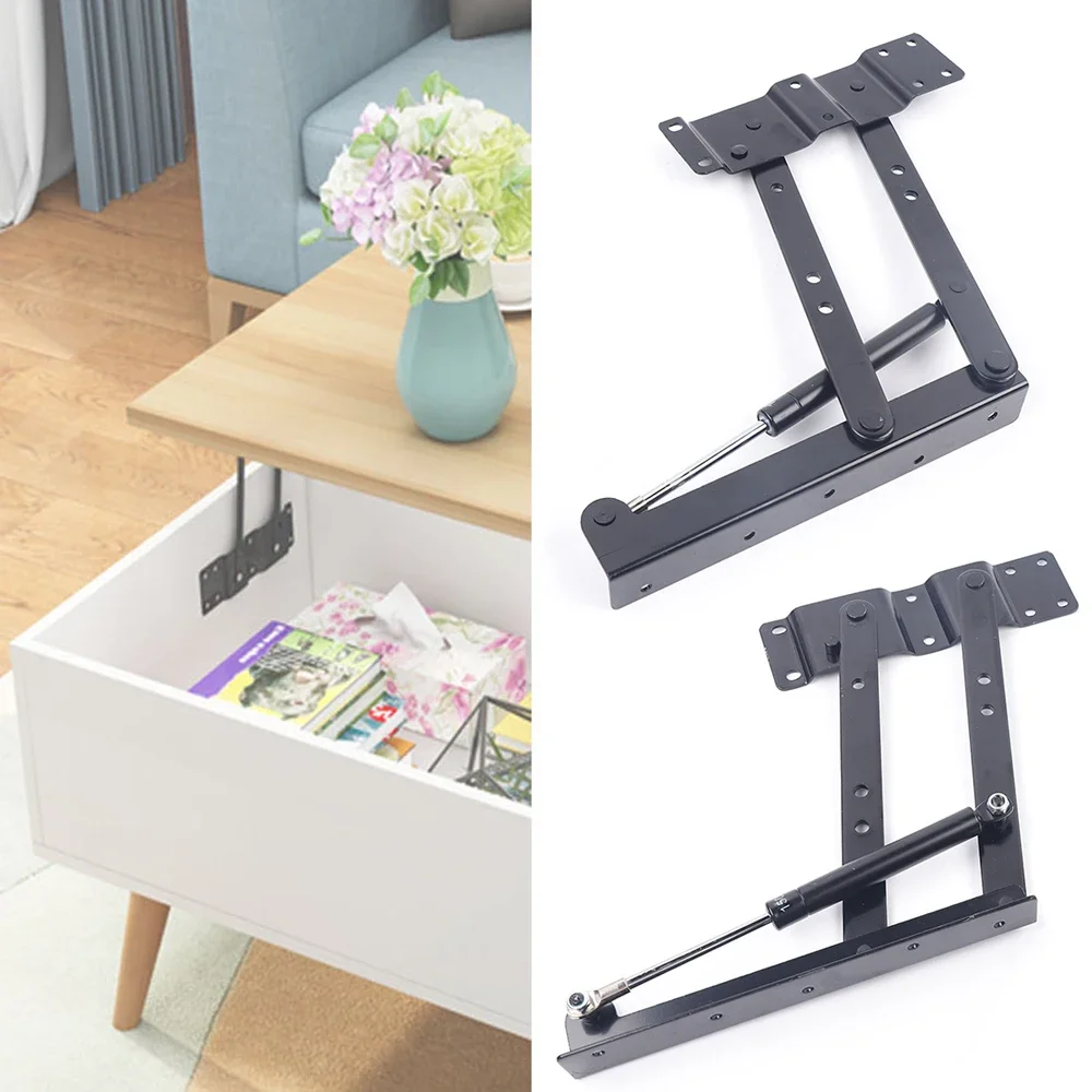 2Pcs Steel Lift Up Coffee Table Countertop Mechanism Hardware Hinge Fitting Foldable Lifting Frame Furniture Spring Hinges