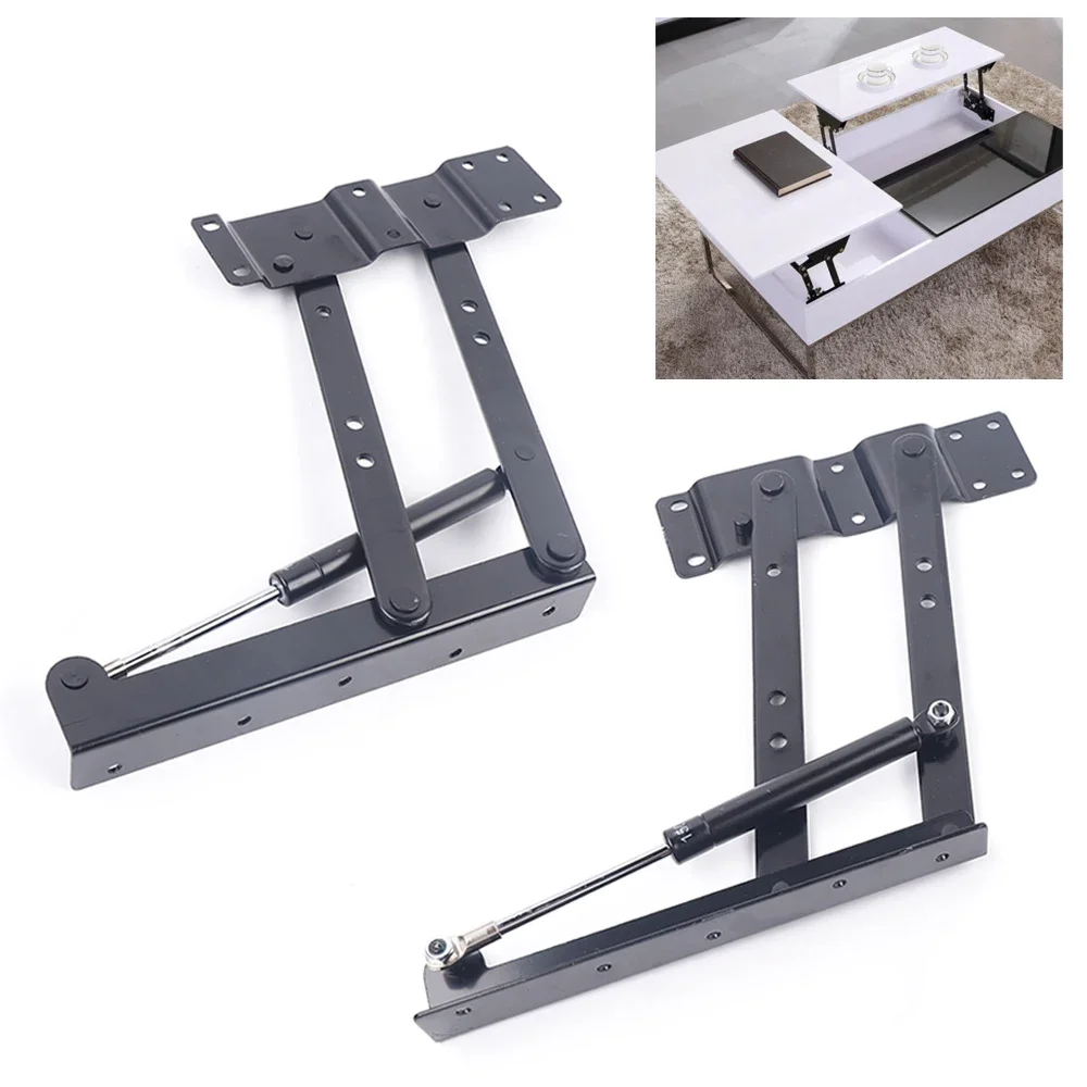 2Pcs Steel Lift Up Coffee Table Countertop Mechanism Hardware Hinge Fitting Foldable Lifting Frame Furniture Spring Hinges