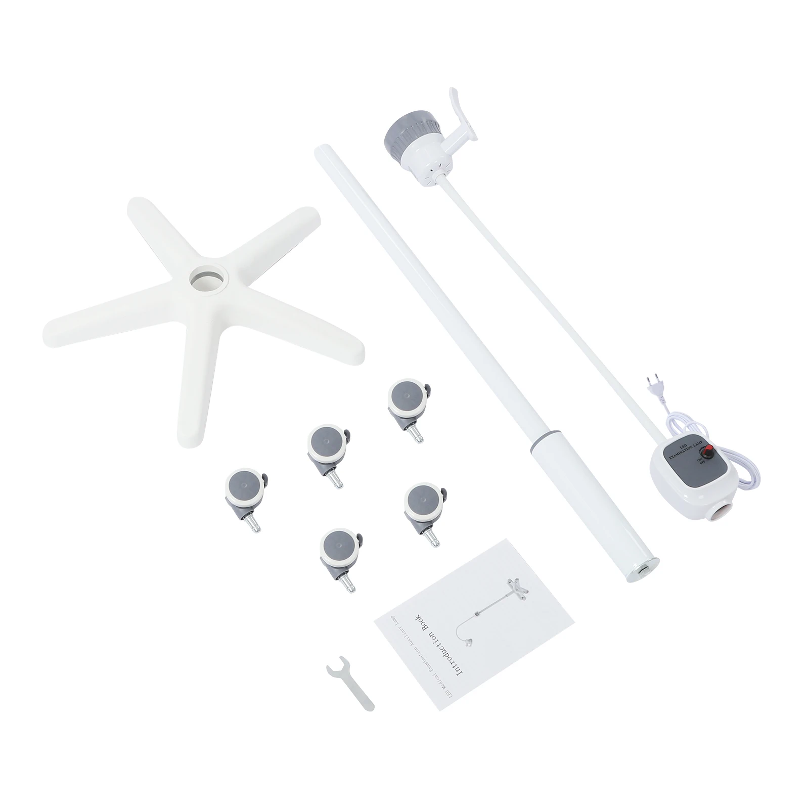 12W Dimmable Examination Lamp Surgical Examination Light 7500Lux LED with 5-Wheel Brake Base for Medical/Dental