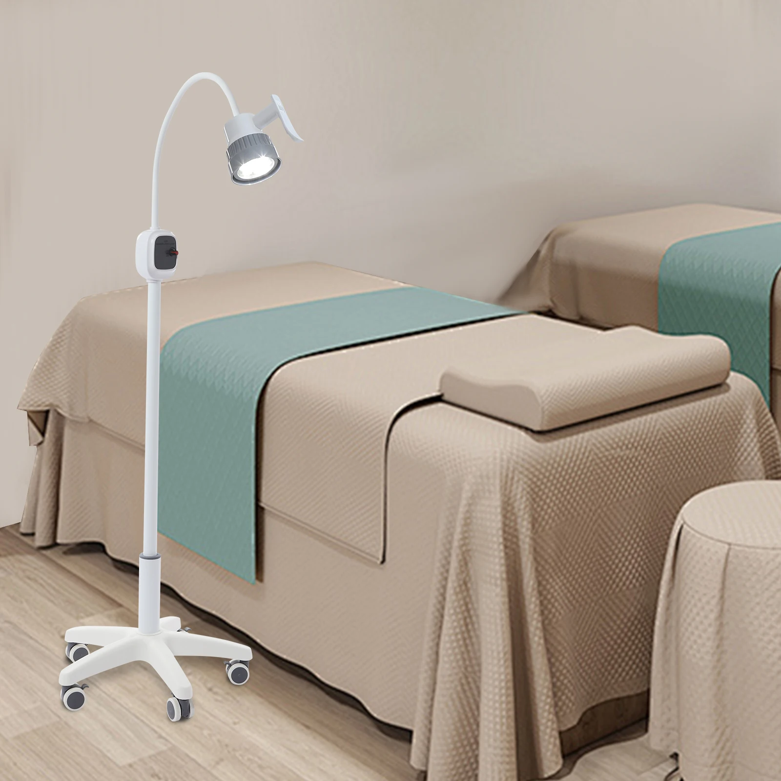 12W Dimmable Examination Lamp Surgical Examination Light 7500Lux LED with 5-Wheel Brake Base for Medical/Dental