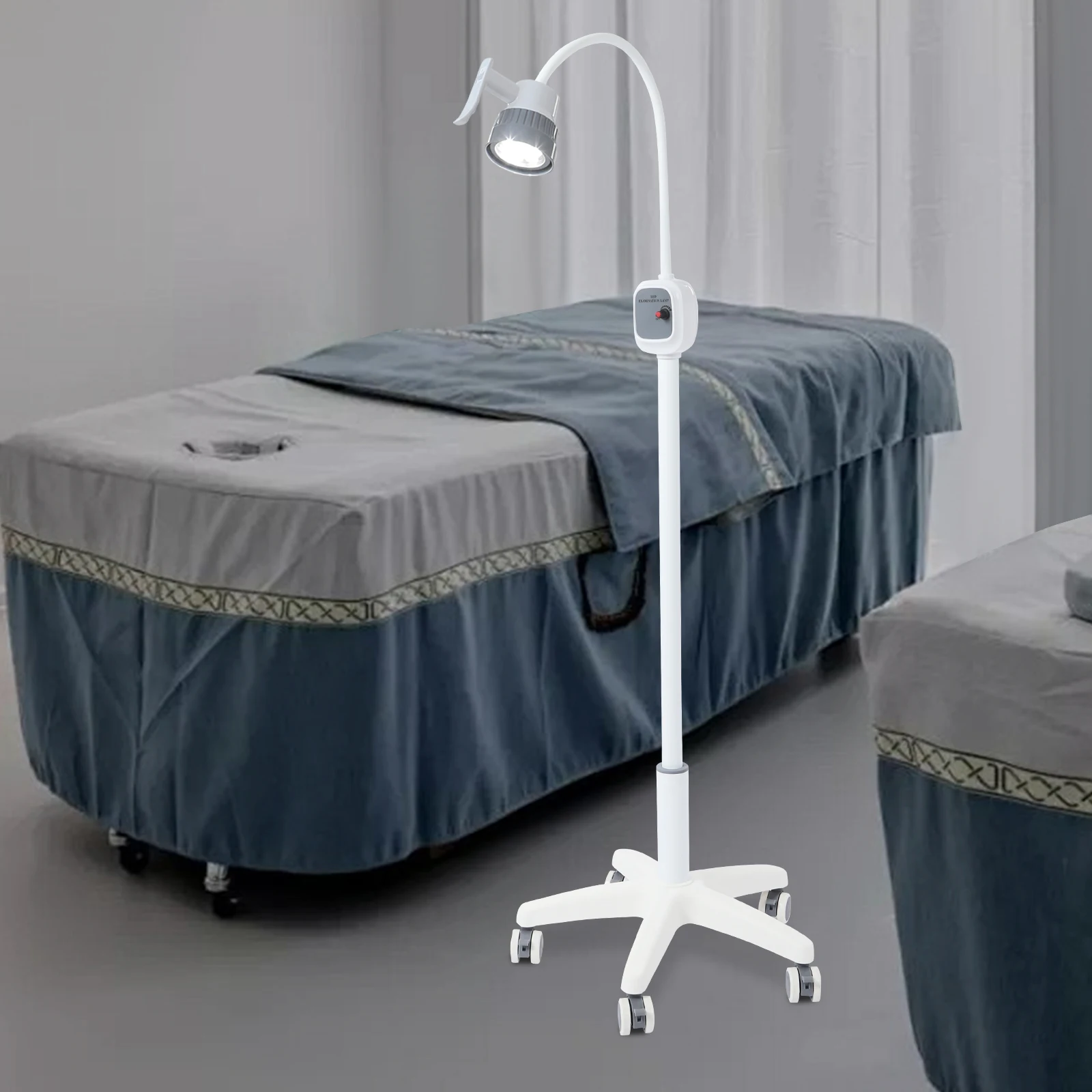 12W Dimmable Examination Lamp Surgical Examination Light 7500Lux LED with 5-Wheel Brake Base for Medical/Dental