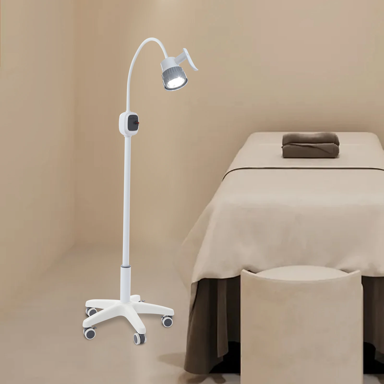 12W Dimmable Examination Lamp Surgical Examination Light 7500Lux LED with 5-Wheel Brake Base for Medical/Dental