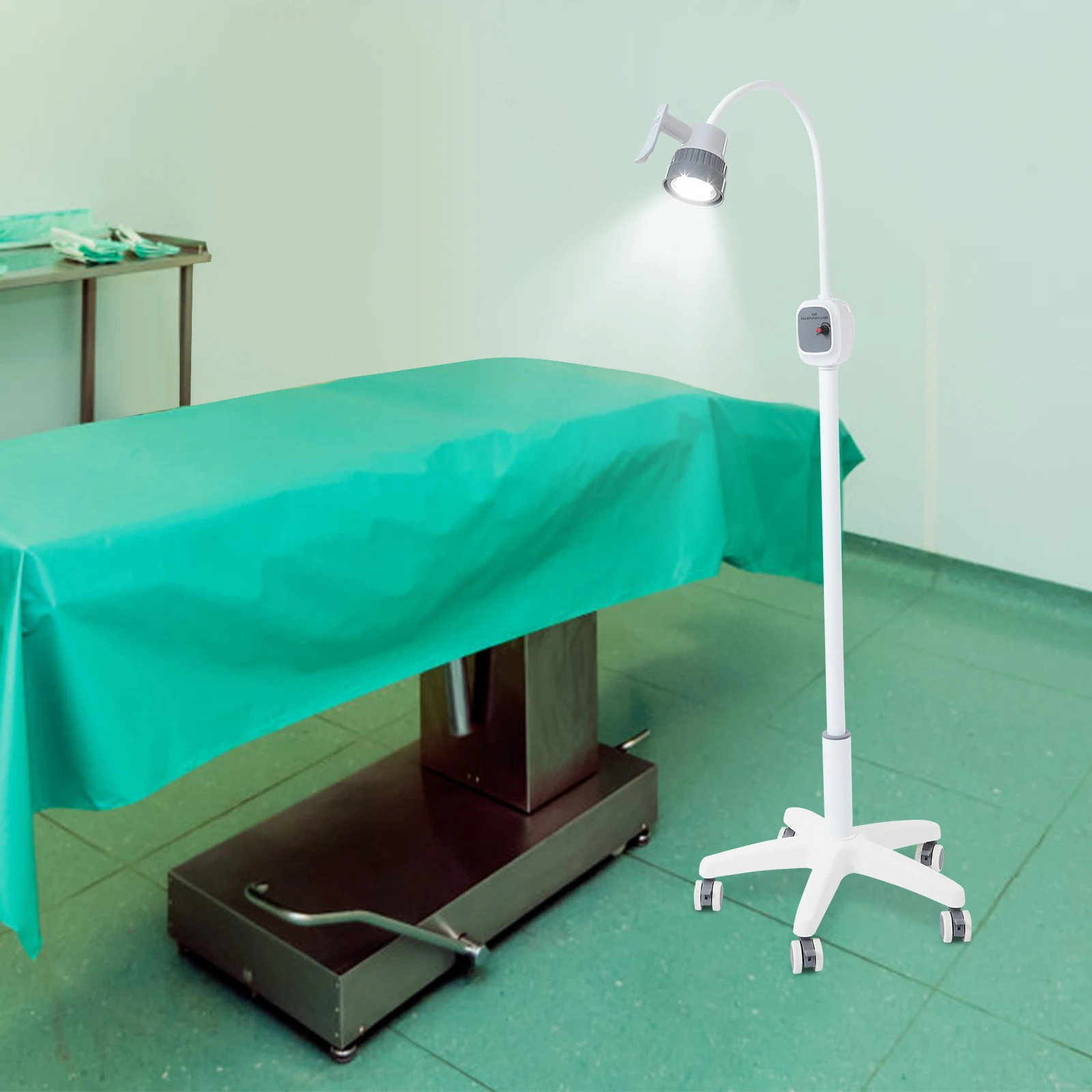 12W Dimmable Examination Lamp Surgical Examination Light 7500Lux LED with 5-Wheel Brake Base for Medical/Dental