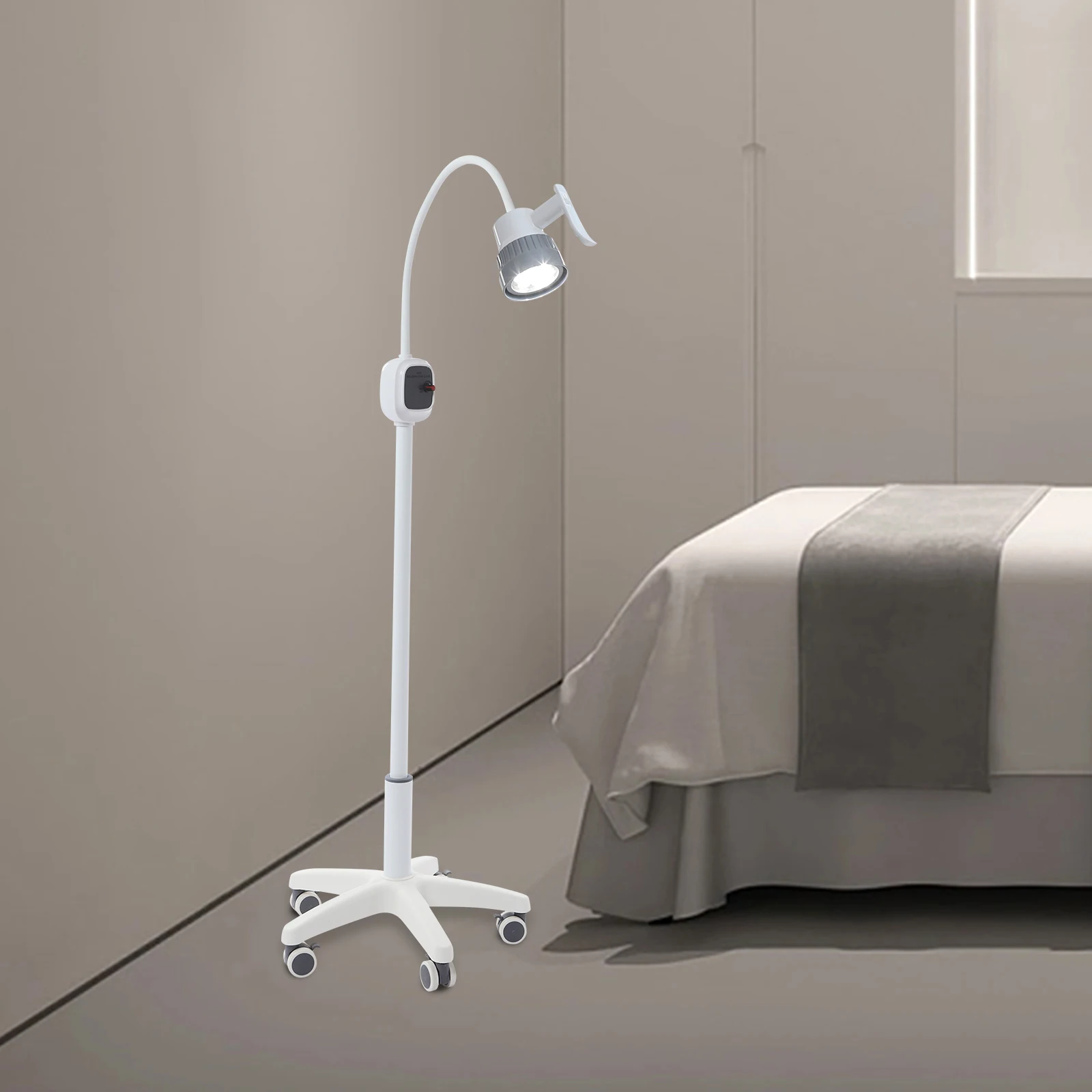 12W Dimmable Examination Lamp Surgical Examination Light 7500Lux LED with 5-Wheel Brake Base for Medical/Dental