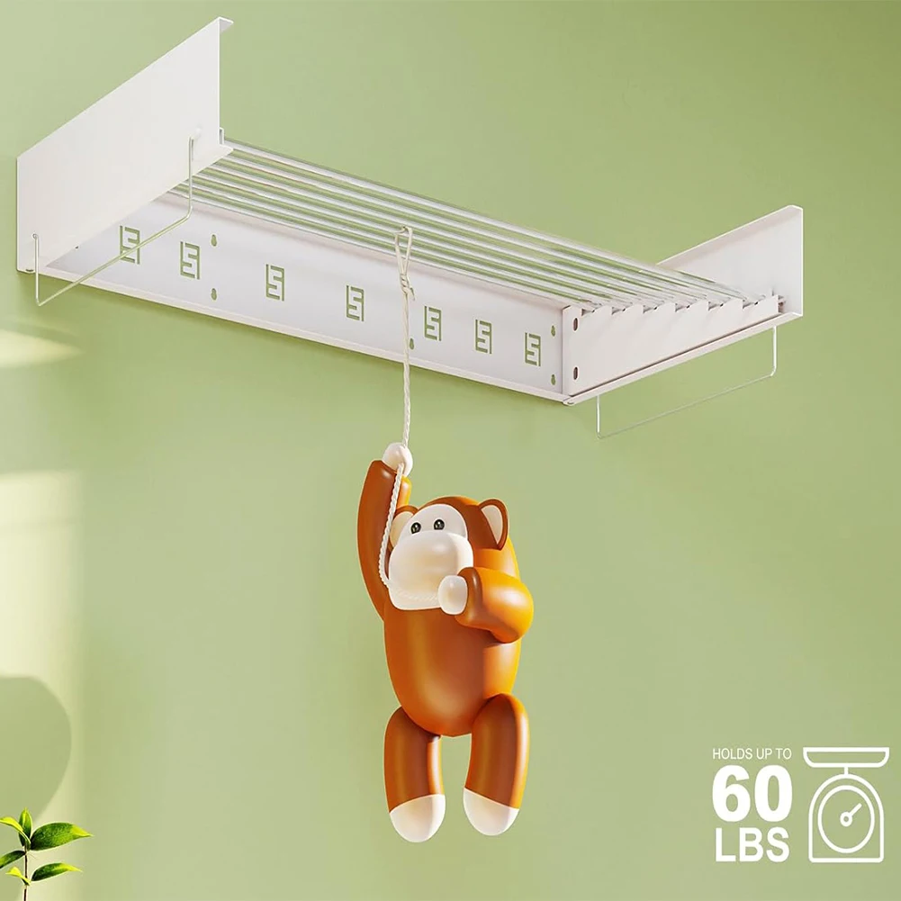Wall Mounted Clothes Drying Rack Indoor, Retractable Collapsible Towel Drying Rack Clothing Drying Racks For Hanging Clothes
