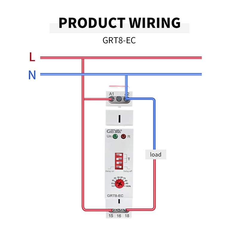 GEYA GRT8-EC 10A Dual Function Timer Relay On Delay Or Off Delay Relay AC220V/DC24V Or ACDC24V-240V Time Relay CE CB ROHS