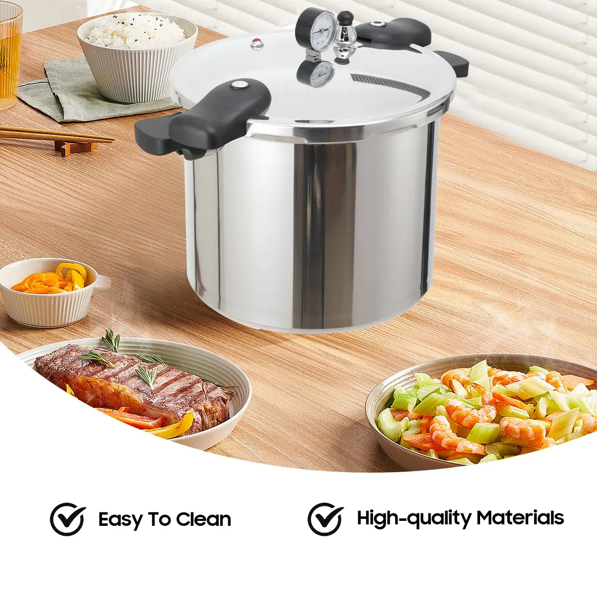 22L 90Kpa Aluminum Alloy Explosion-Proof Pressure Cooker Modern Pressure Pot with Lid 32cm Kitchen Cooking Appliance
