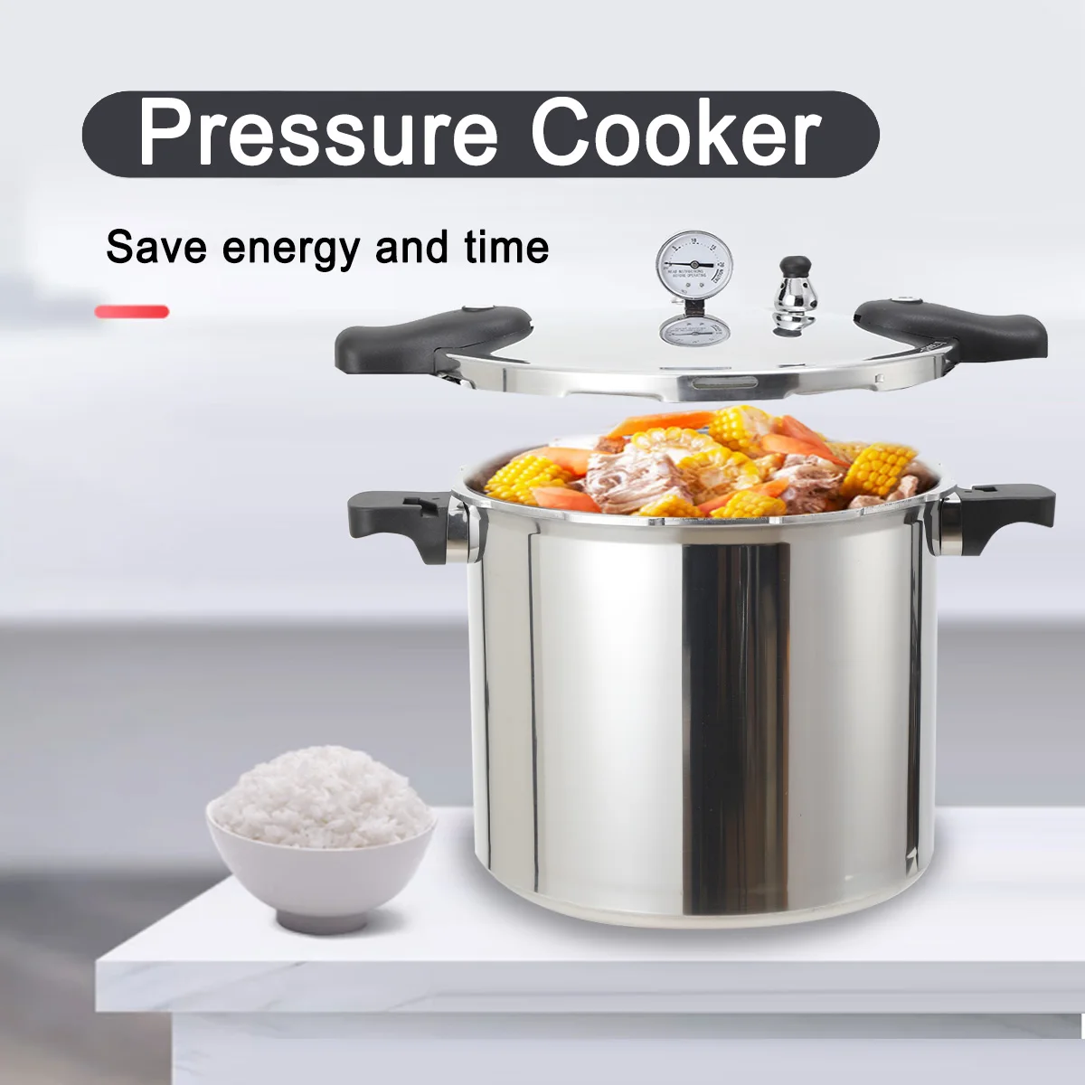 22L 90Kpa Aluminum Alloy Explosion-Proof Pressure Cooker Modern Pressure Pot with Lid 32cm Kitchen Cooking Appliance