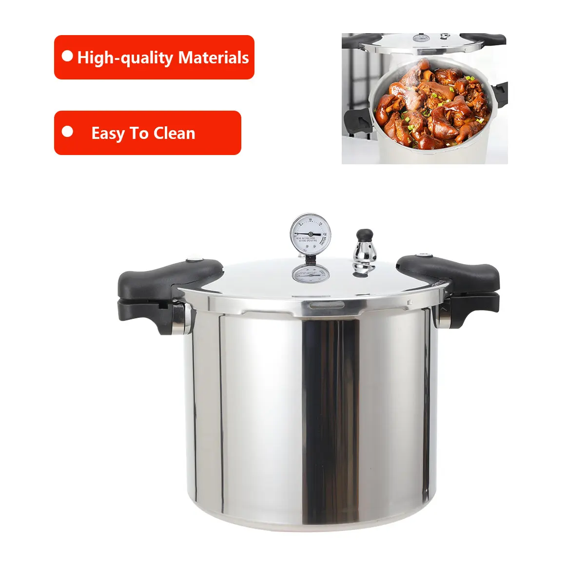 22L 90Kpa Aluminum Alloy Explosion-Proof Pressure Cooker Modern Pressure Pot with Lid 32cm Kitchen Cooking Appliance