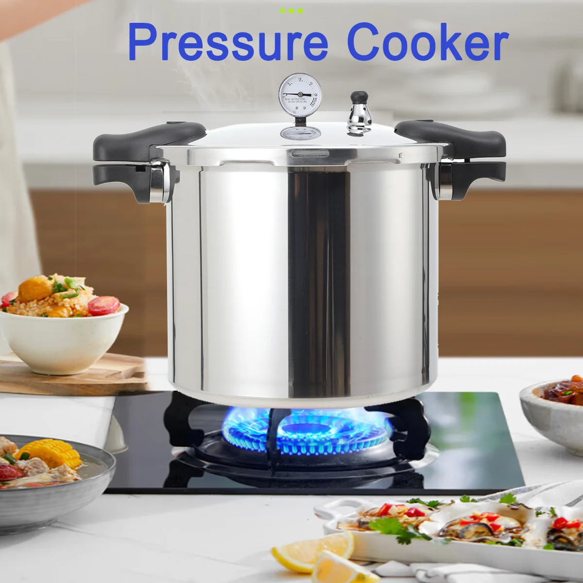 22L 90Kpa Aluminum Alloy Explosion-Proof Pressure Cooker Modern Pressure Pot with Lid 32cm Kitchen Cooking Appliance