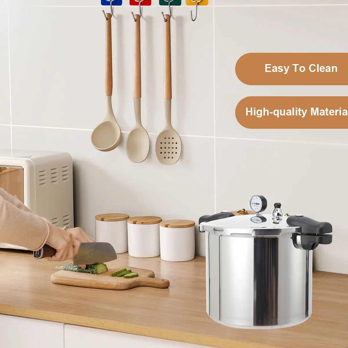 22L 90Kpa Aluminum Alloy Explosion-Proof Pressure Cooker Modern Pressure Pot with Lid 32cm Kitchen Cooking Appliance