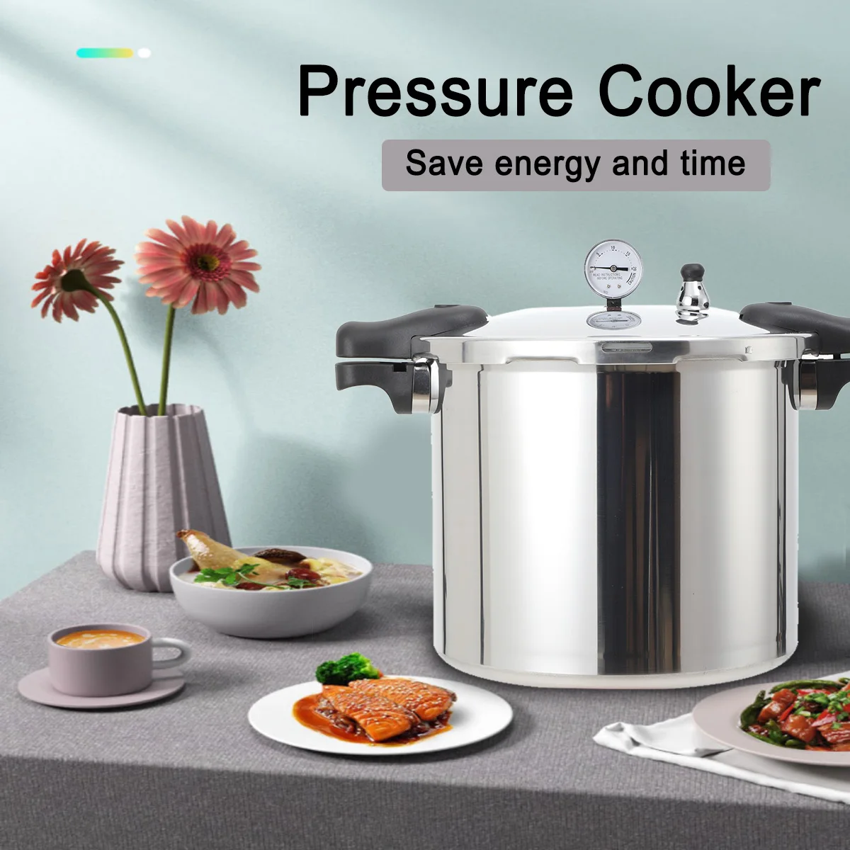 22L 90Kpa Aluminum Alloy Explosion-Proof Pressure Cooker Modern Pressure Pot with Lid 32cm Kitchen Cooking Appliance