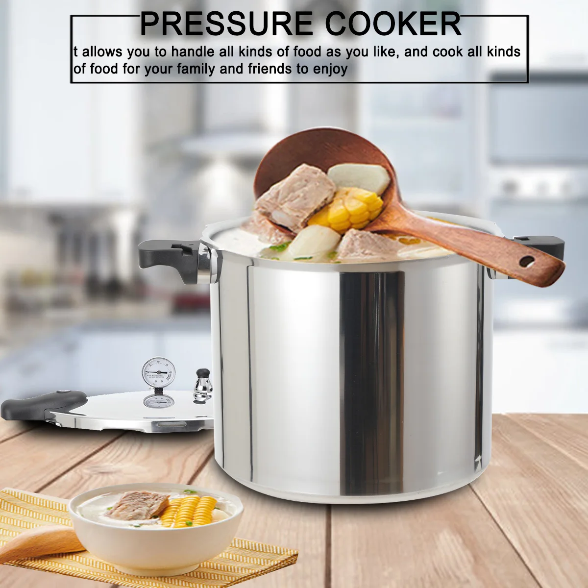 22L 90Kpa Aluminum Alloy Explosion-Proof Pressure Cooker Modern Pressure Pot with Lid 32cm Kitchen Cooking Appliance