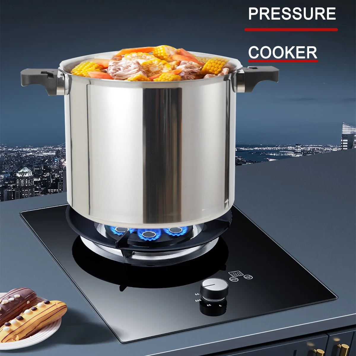 22L 90Kpa Aluminum Alloy Explosion-Proof Pressure Cooker Modern Pressure Pot with Lid 32cm Kitchen Cooking Appliance