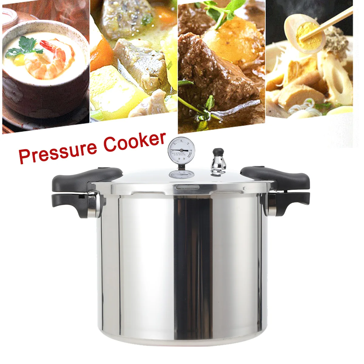 22L 90Kpa Aluminum Alloy Explosion-Proof Pressure Cooker Modern Pressure Pot with Lid 32cm Kitchen Cooking Appliance