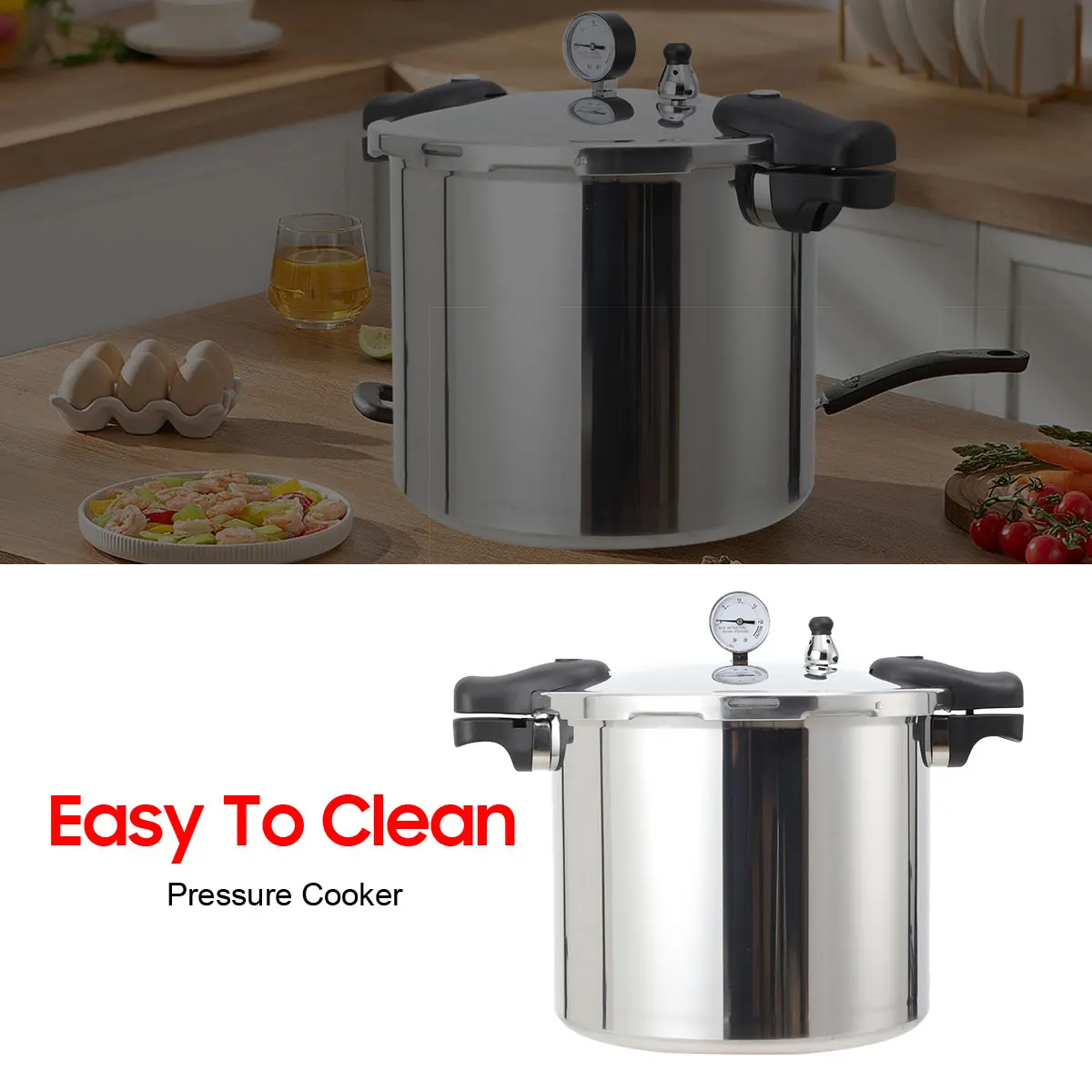 22L 90Kpa Aluminum Alloy Explosion-Proof Pressure Cooker Modern Pressure Pot with Lid 32cm Kitchen Cooking Appliance