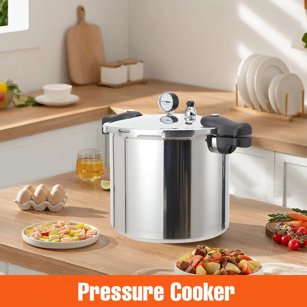 22L 90Kpa Aluminum Alloy Explosion-Proof Pressure Cooker Modern Pressure Pot with Lid 32cm Kitchen Cooking Appliance