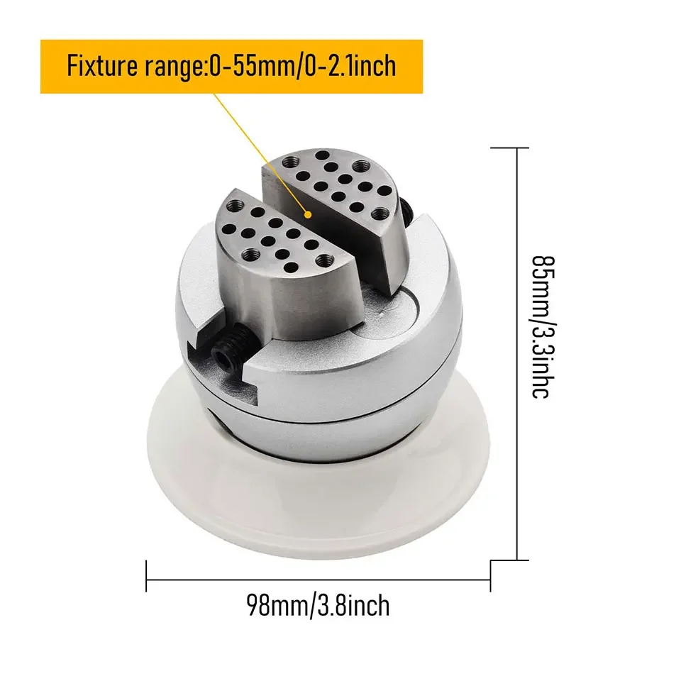 3 Inch 360° Rotating Ball Vise Jewelry Engraving Block Tool for Ring Pendant Stone Setting with Steel Base