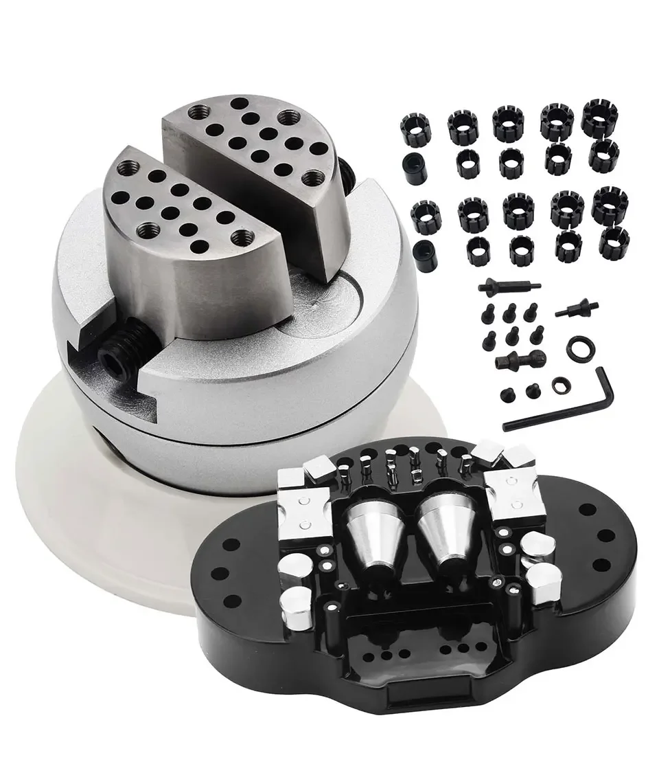 3 Inch 360° Rotating Ball Vise Jewelry Engraving Block Tool for Ring Pendant Stone Setting with Steel Base