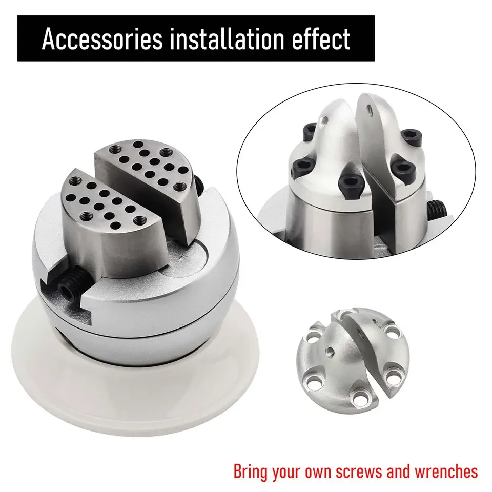3 Inch 360° Rotating Ball Vise Jewelry Engraving Block Tool for Ring Pendant Stone Setting with Steel Base