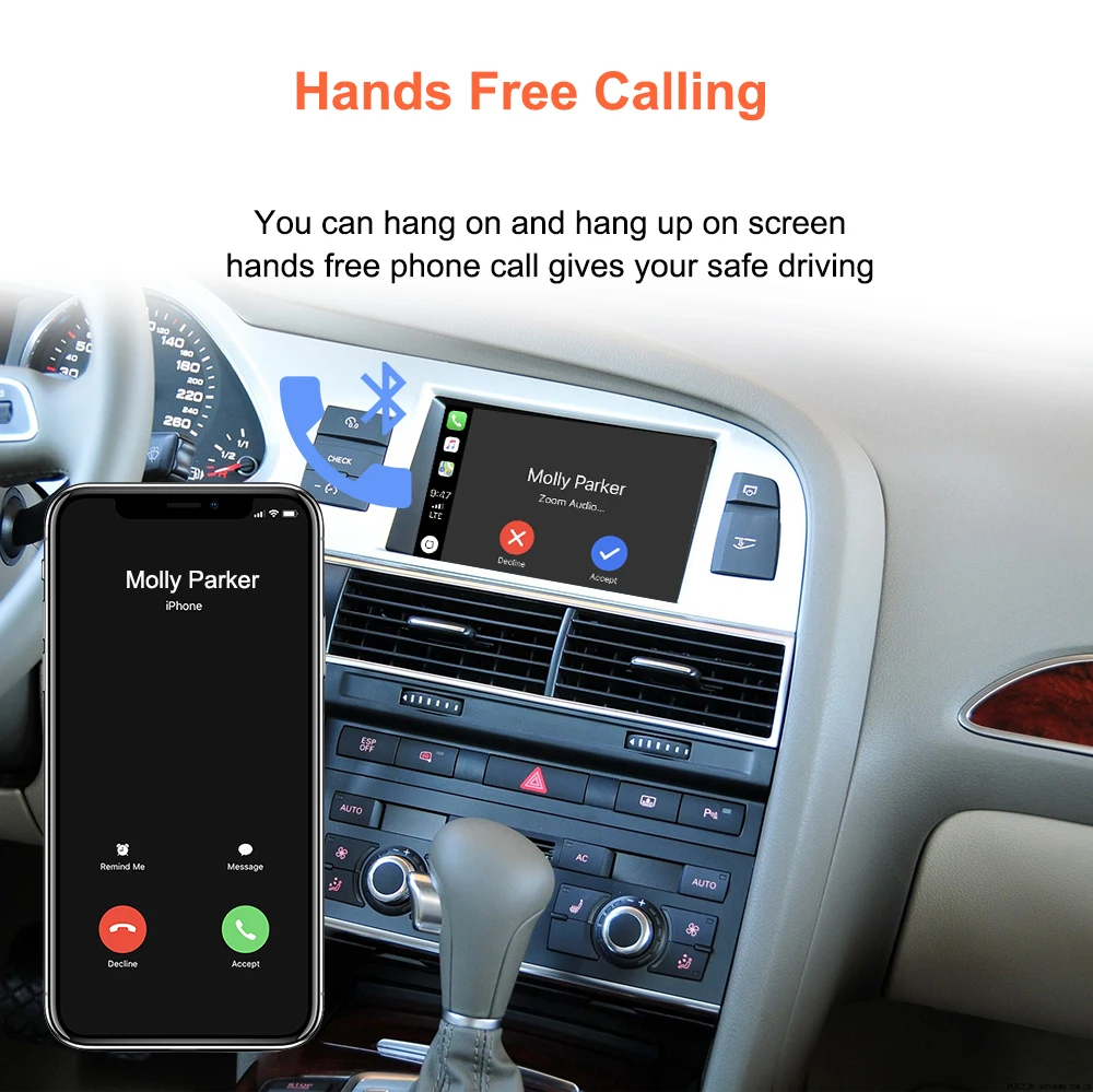 Bonroad Wireless Carplay Android Auto Interface for Audi C6 A6 4F 2010-2012 Q7 4L 2010-2015 Ac Button Mirror Link Airplay Module