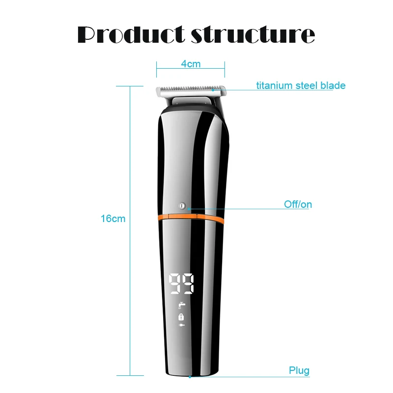 Kemei 5898 Digital Display 5 in 1 Hair Trimmer for Men Eyebrow Beard Trimmer Electric Hair Clipper Grooming Kit Haircut