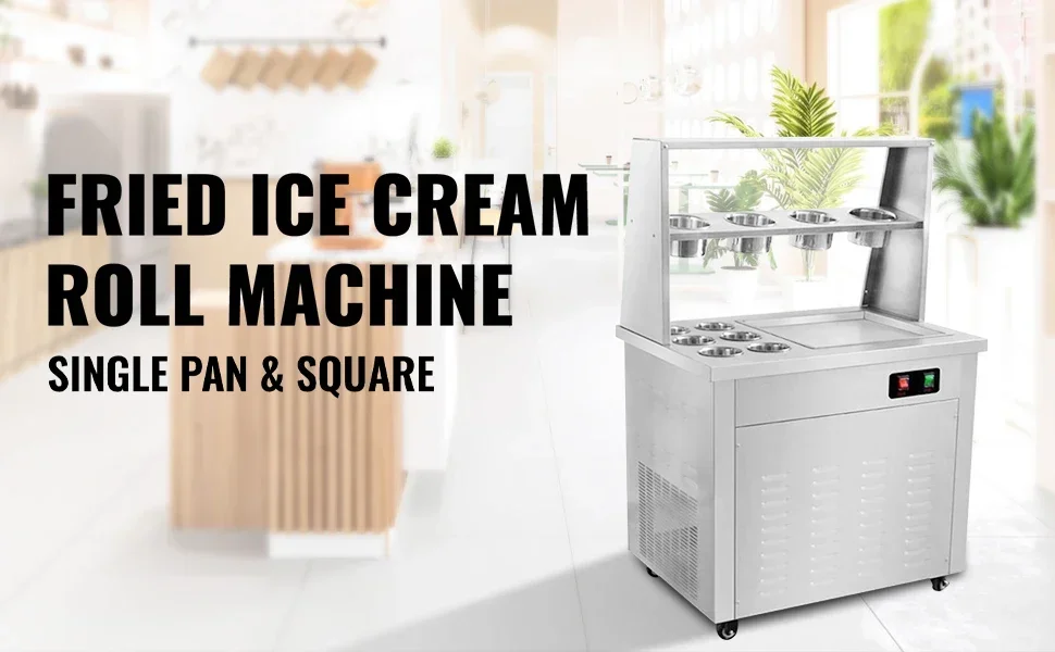 SIHAO Ice Cream Stir Fryer Commercial Ice Cream Machine With Compressor And Scraper Used For Ice Cream And Frozen Yogurt