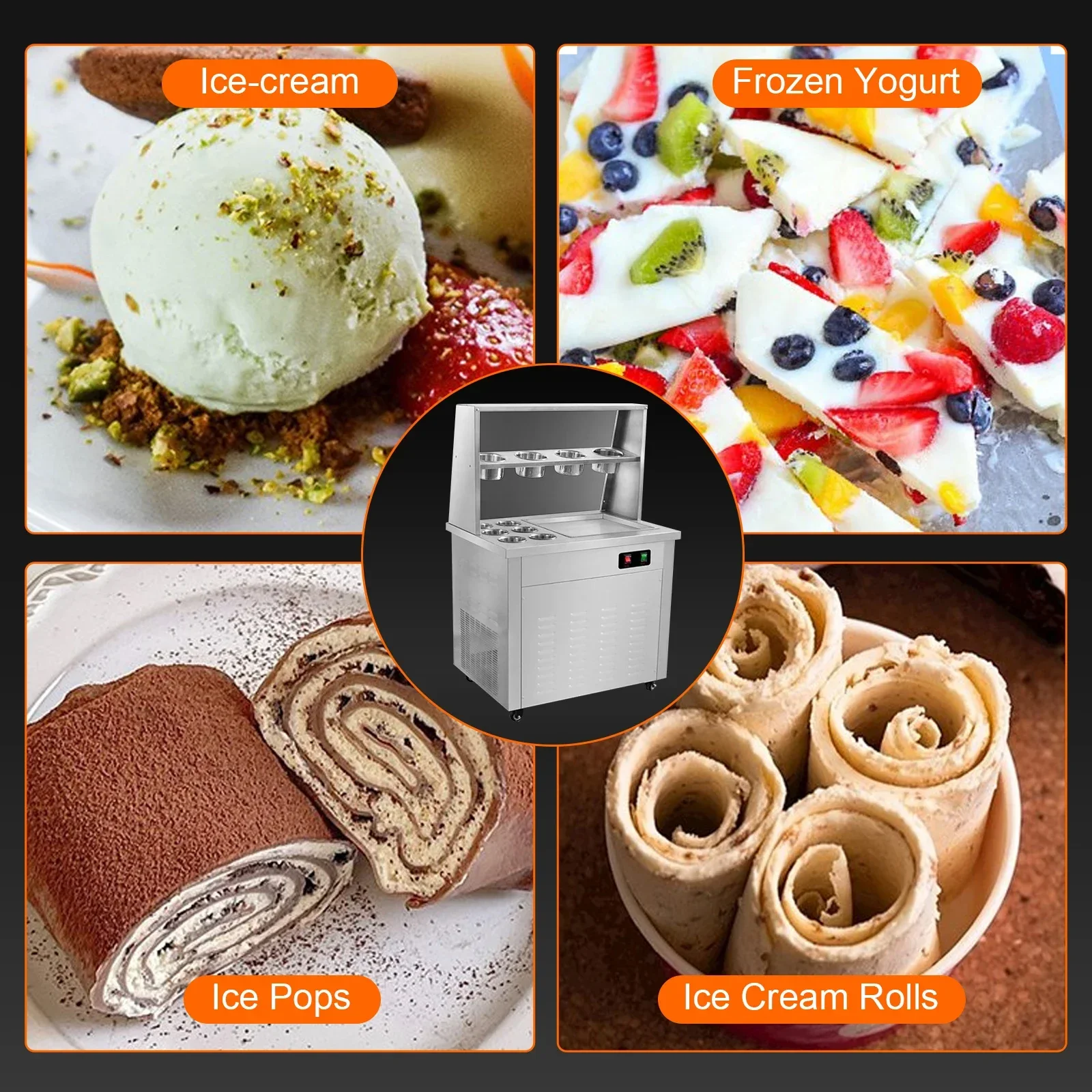 SIHAO Ice Cream Stir Fryer Commercial Ice Cream Machine With Compressor And Scraper Used For Ice Cream And Frozen Yogurt