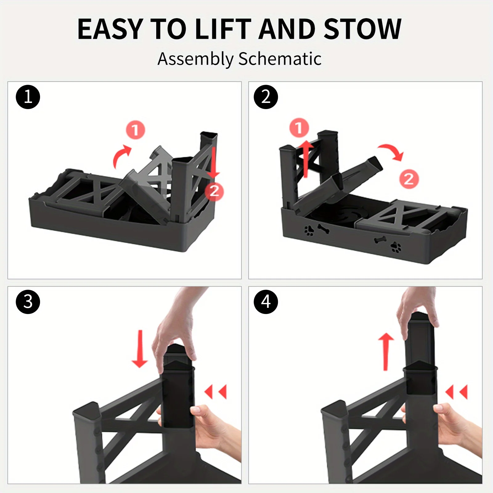 Raised Dog Bowl Stand for Cats and Dogs Pet Feeder Bowls Double Feeder High Stand for Small Medium and Large Dogs Cats