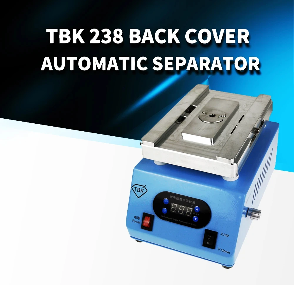 TBK 238 Automatic Mobile Phone Glass Rear Cover Separating Machine Cell Phone Back Cover Separator for Iphone X 8G 8P