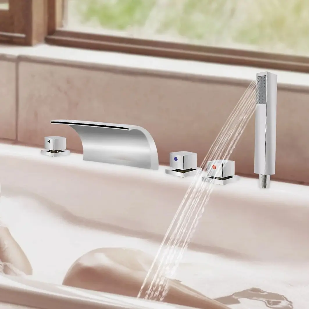 Waterfal Faucet set,Hand Spray,Bathtub Tap,bathroom and kitchen Faucet,Silver,Faucet Tap For Baths