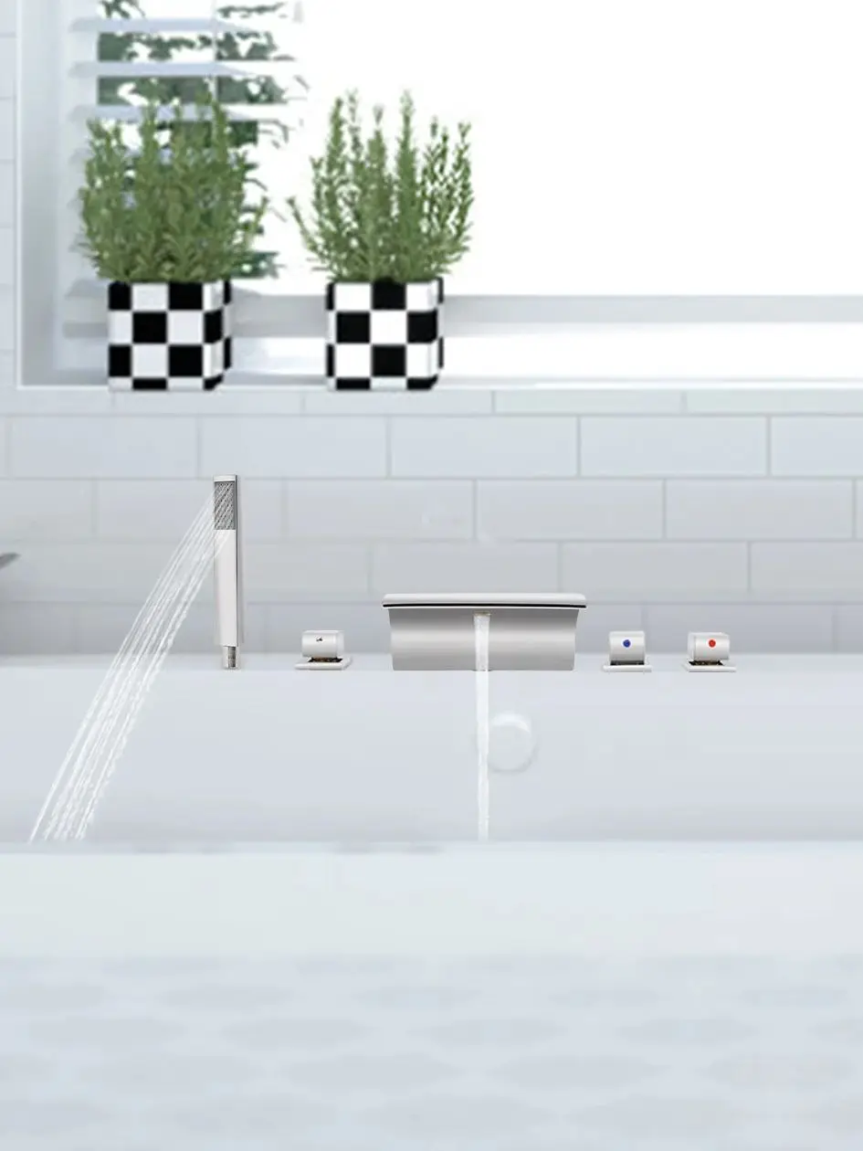 Waterfal Faucet set,Hand Spray,Bathtub Tap,bathroom and kitchen Faucet,Silver,Faucet Tap For Baths