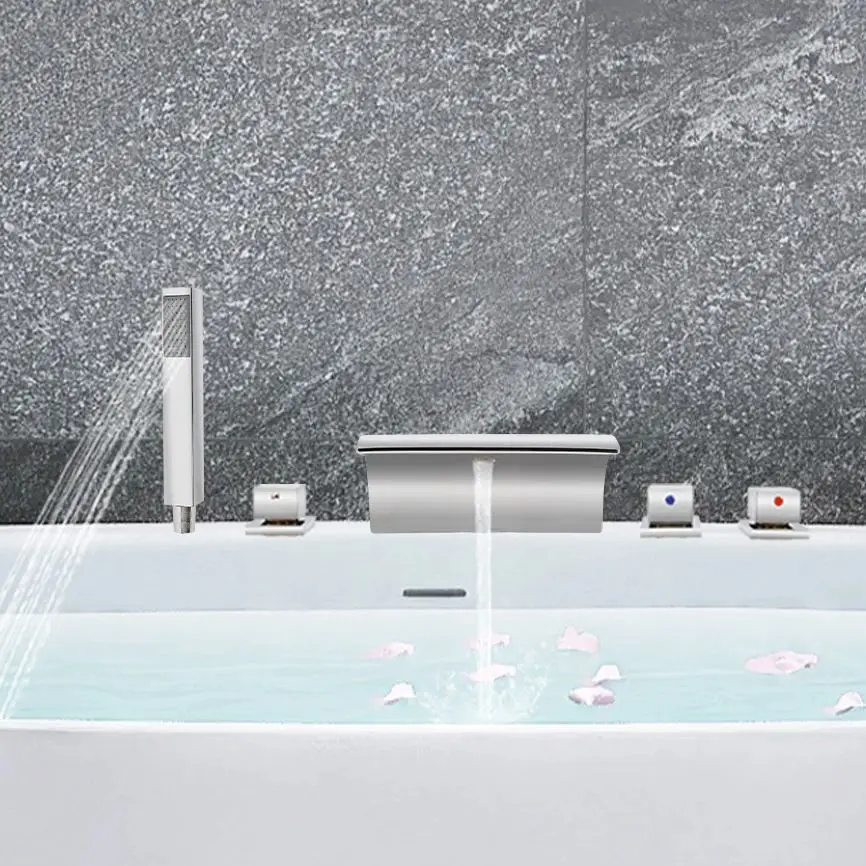 Waterfal Faucet set,Hand Spray,Bathtub Tap,bathroom and kitchen Faucet,Silver,Faucet Tap For Baths