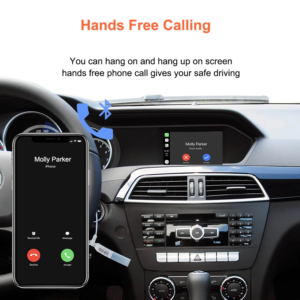 Bonroad Wireless CarPlay For Mercedes Benz A B C E Class W246 W176 GLK W204 X204 ML NTG4.5 Becker Module Android Car AirPlay