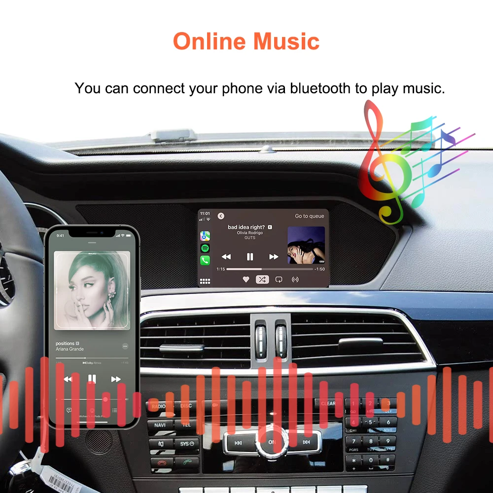Bonroad Wireless CarPlay For Mercedes Benz A B C E Class W246 W176 GLK W204 X204 ML NTG4.5 Becker Module Android Car AirPlay