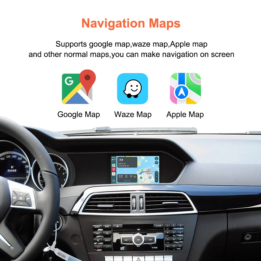 Bonroad Wireless CarPlay For Mercedes Benz A B C E Class W246 W176 GLK W204 X204 ML NTG4.5 Becker Module Android Car AirPlay