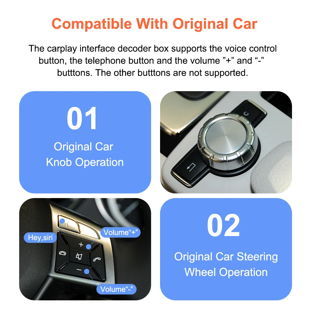 Bonroad Wireless CarPlay For Mercedes Benz A B C E Class W246 W176 GLK W204 X204 ML NTG4.5 Becker Module Android Car AirPlay
