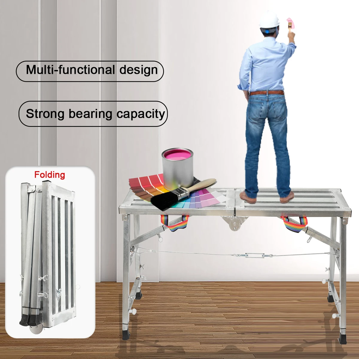 Folding Horse Stool Scaffolding Multifunctional Horse Stool Folding Lifting Decoration Special Thickening Shelf Construction Engineering Ladder