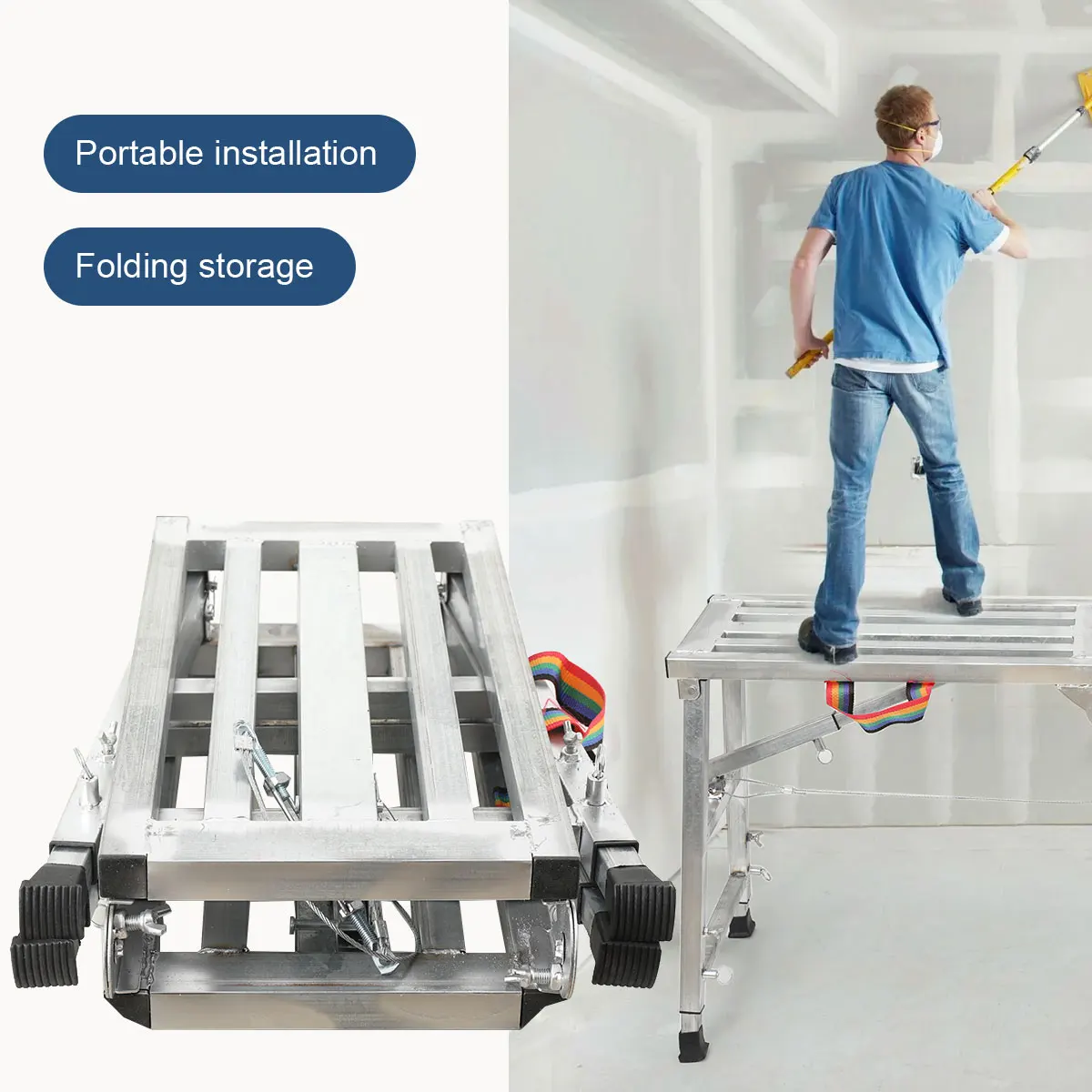Folding Horse Stool Scaffolding Multifunctional Horse Stool Folding Lifting Decoration Special Thickening Shelf Construction Engineering Ladder