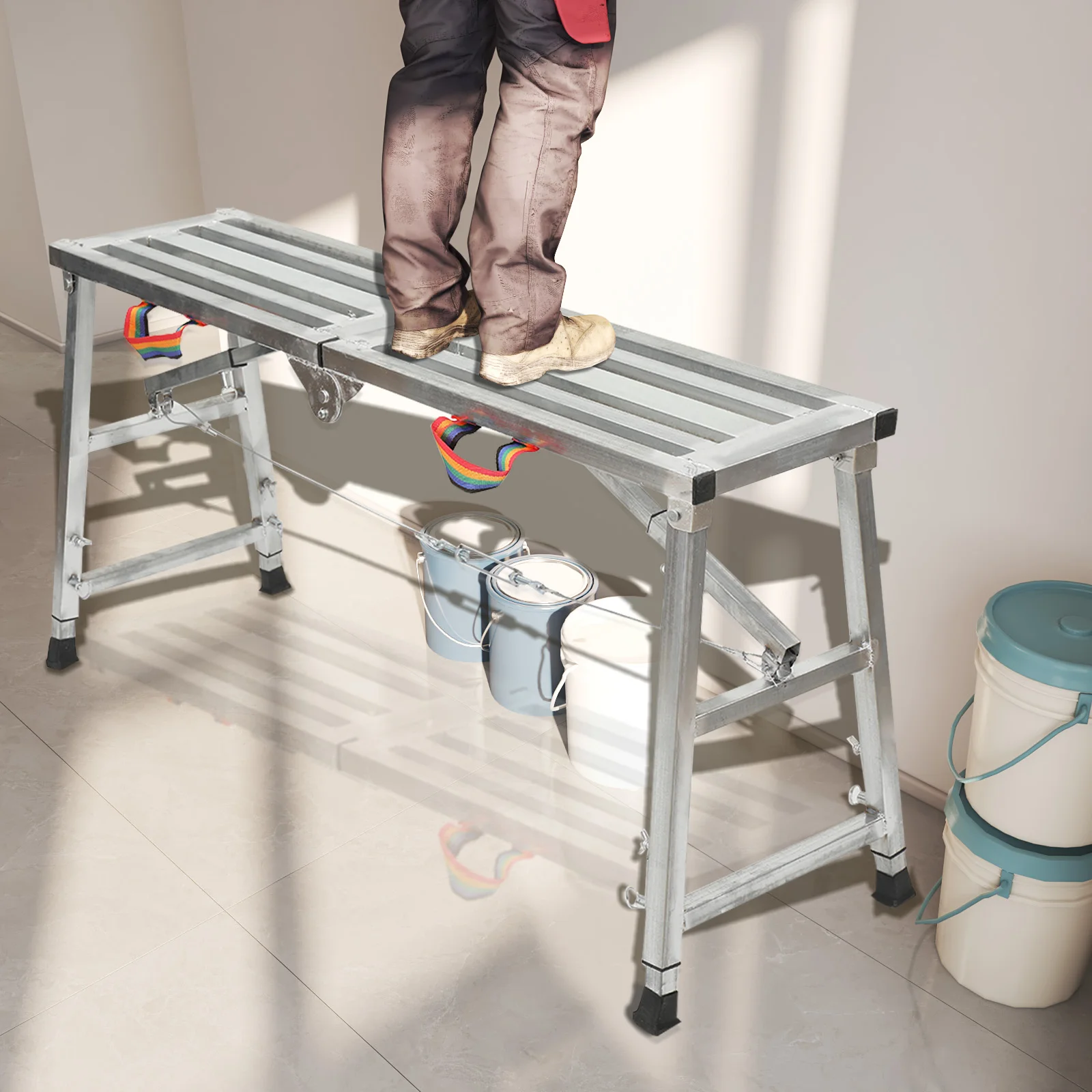 Folding Horse Stool Scaffolding Multifunctional Horse Stool Folding Lifting Decoration Special Thickening Shelf Construction Engineering Ladder