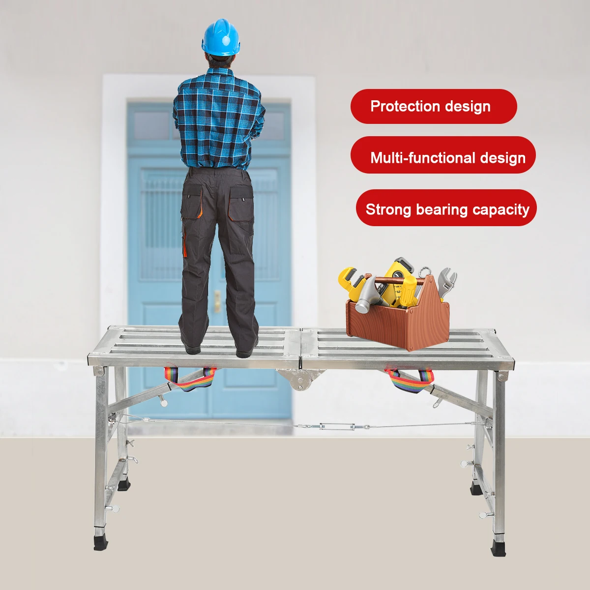 Folding Horse Stool Scaffolding Multifunctional Horse Stool Folding Lifting Decoration Special Thickening Shelf Construction Engineering Ladder