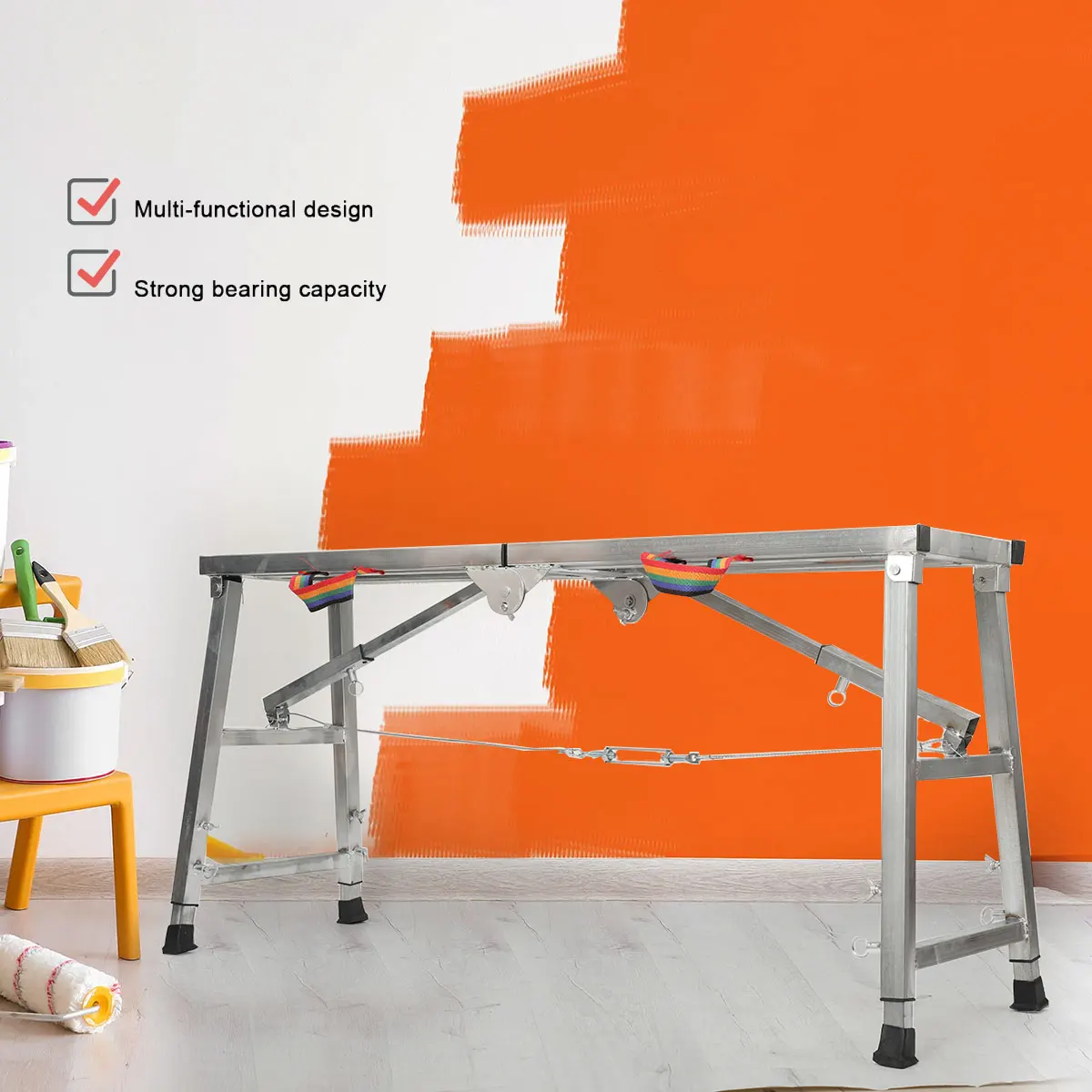 Folding Horse Stool Scaffolding Multifunctional Horse Stool Folding Lifting Decoration Special Thickening Shelf Construction Engineering Ladder