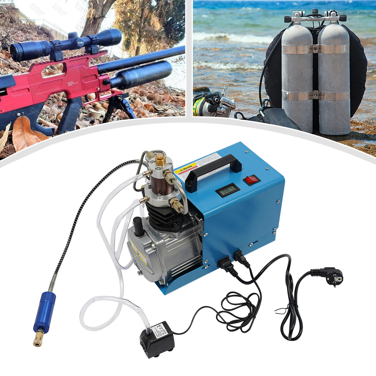 4500 Psi 0-30Mpa Electric Compressor Pump High Pressure Air Pump Kit 300Bar Electric Air Pump Air Compressor