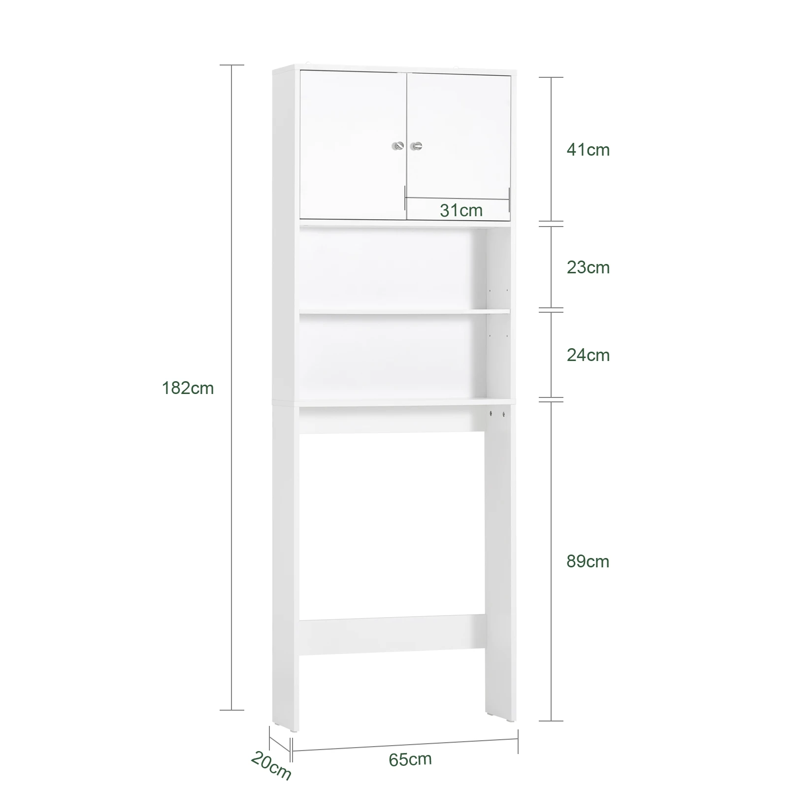 SoBuy BZR165-W Washing Machine wardrobe with wardrobe & Shelves bathroom storage s wardrobe Freestanding Toilet Space Savers