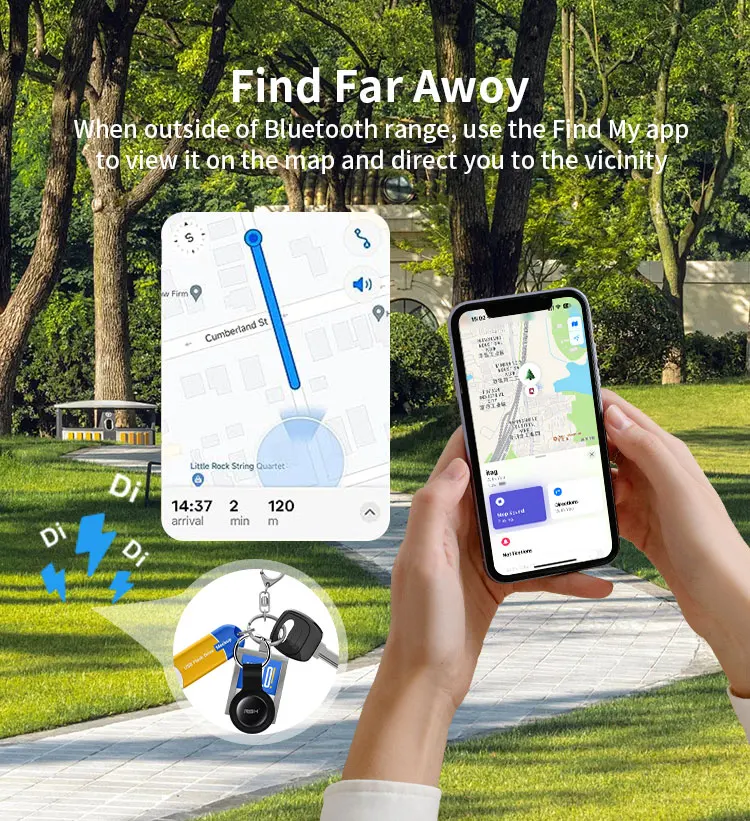 RSH Brand Genuine Security Anti Lose GPS Tracker via Apple Find My Bluetooth Smart Tag Animal Pets Child Wallet Dog Finders MFi